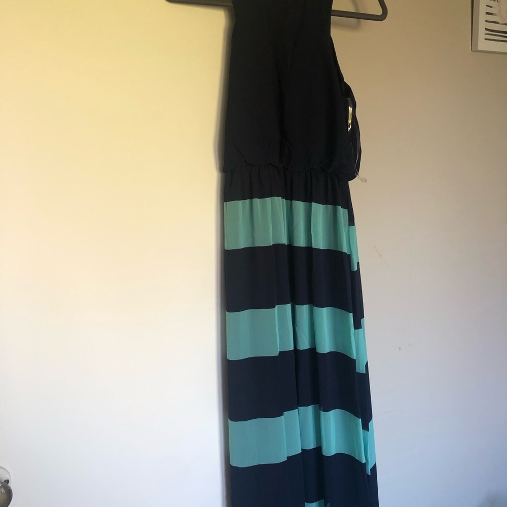 Blue and teal maxi dress